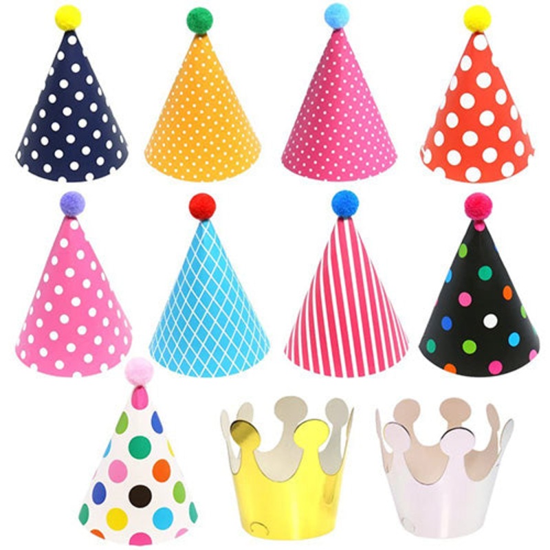 Kids Birthday Party DIY Hats, Assorted (Small Size) - Set of 11 Hats/Crowns
