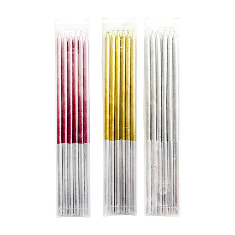 Long Stick Birthday Cake Candles Set [6 Pcs]