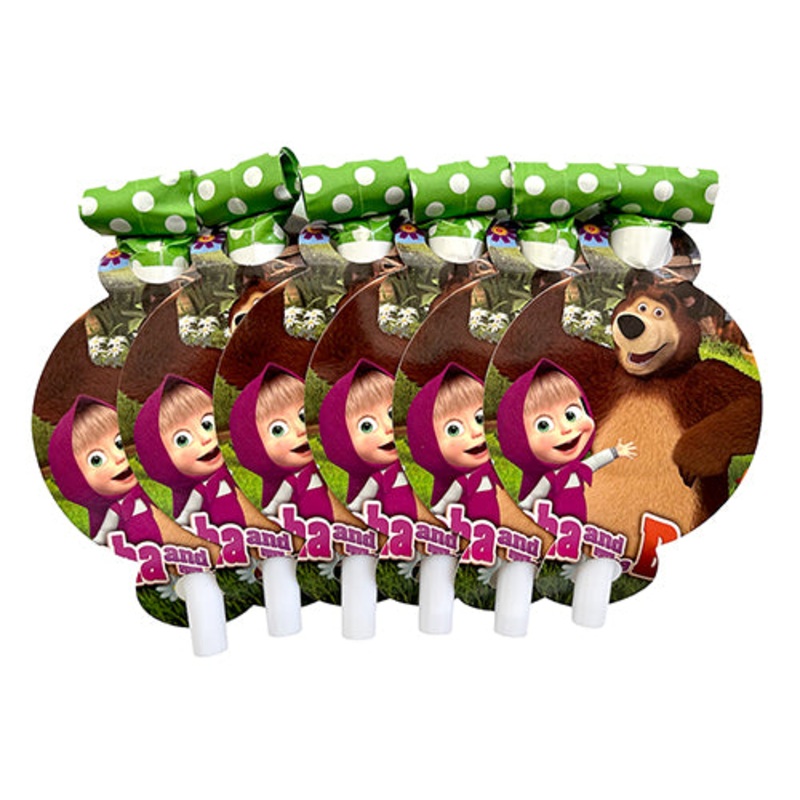 MASHA AND BEAR THEME PARTY BLOWOUTS [6 NOS]