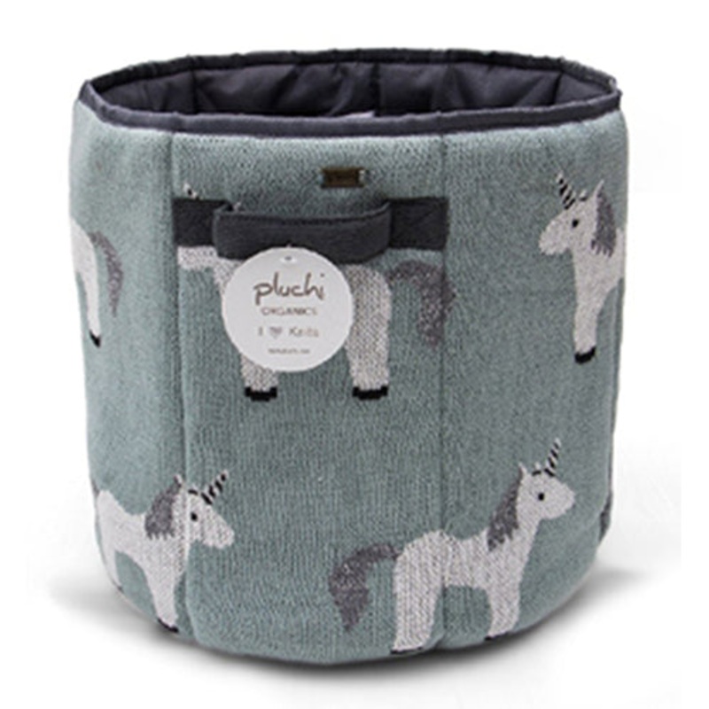 My Little Unicorn (Base Dull Blue) kids storage basket by Pluchi