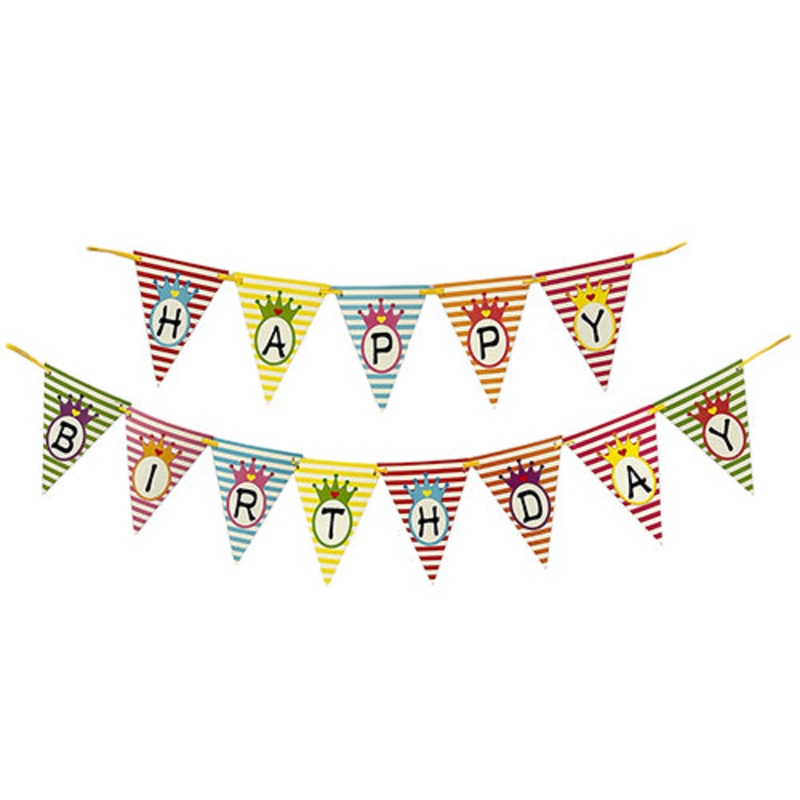 Party Flags Happy Birthday Chevron Banner