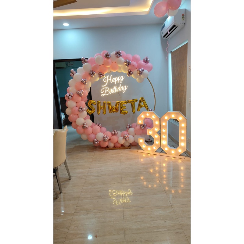 Pink Themed Birthday Balloon Decor [ BD104 ]