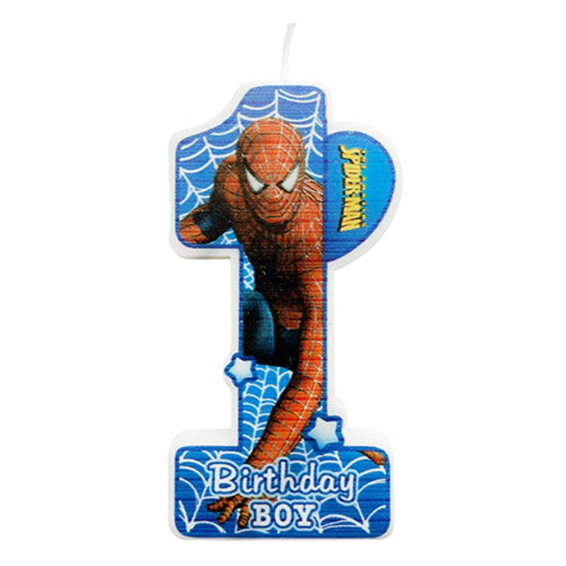 Spider-man Theme 1st Birthday Candle