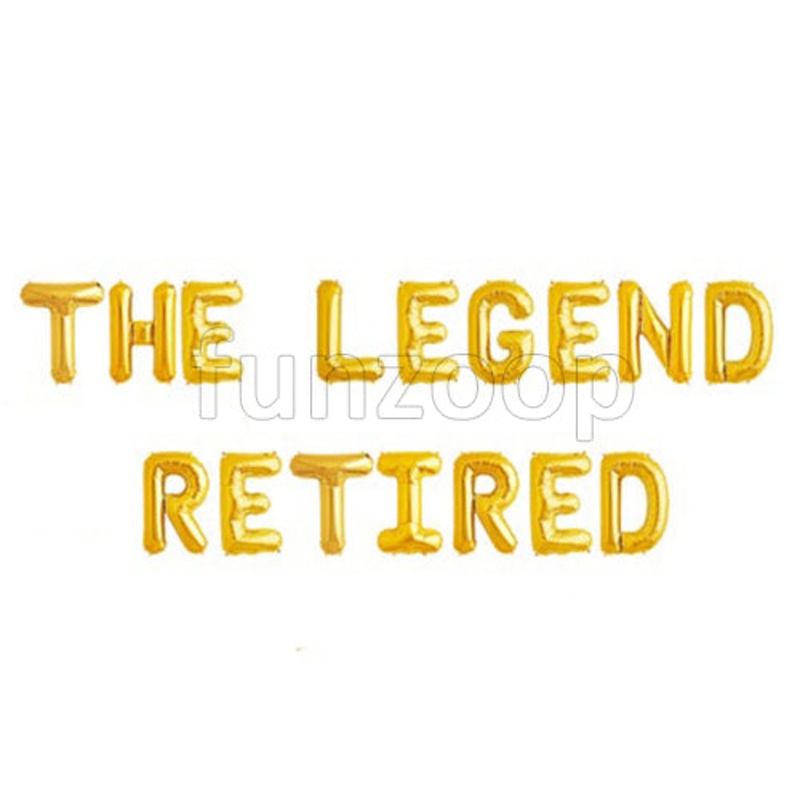 THE LEGEND RETIRED Foil Balloons Banner