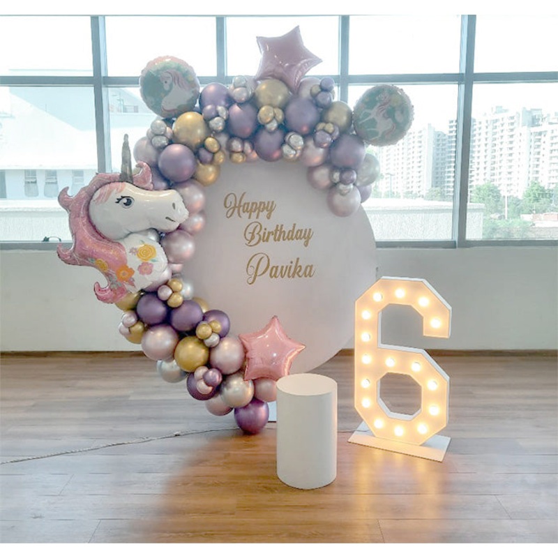 Unicorn Themed Birthday Decor with Customized Backdrop [ BD83 ]