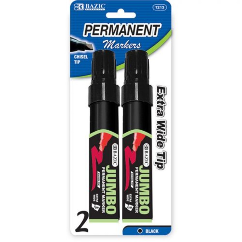 BAZIC Jumbo Chisel Tip Permanent Marker 2ct