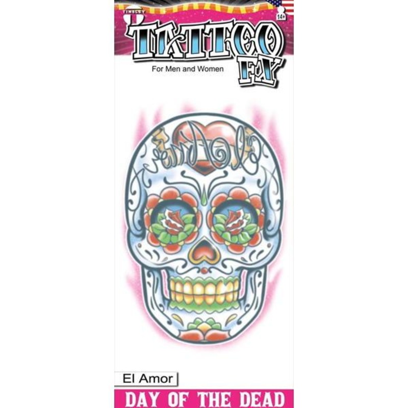 Day of the Dead El Amor Temporary Tattoo - Tinsley Transfers DOD-101