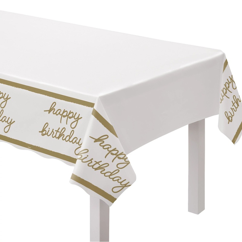 Golden Age Happy Birthday Table Cover  | Milestone Birthday