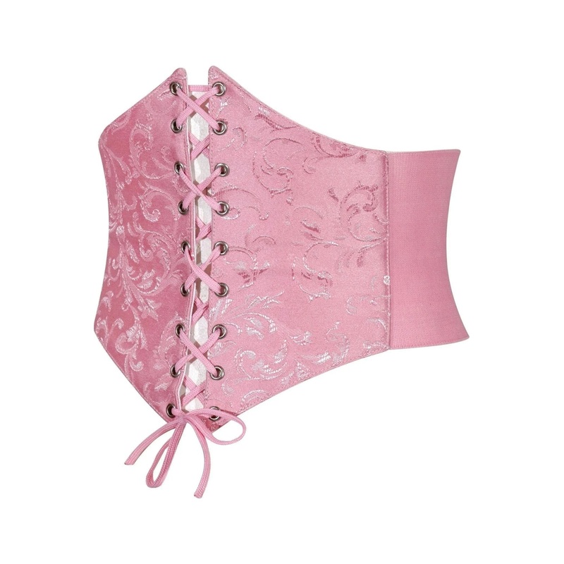 Lavish Lt Pink Brocade Corset Belt Cincher