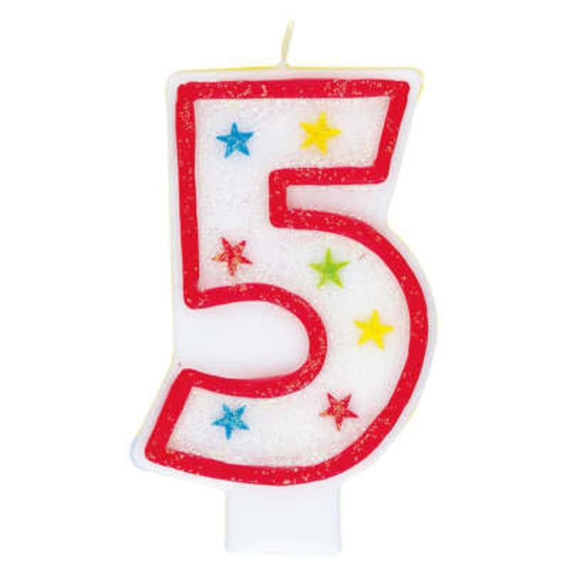 Number 5 Glitter Birthday Candle  | Candles