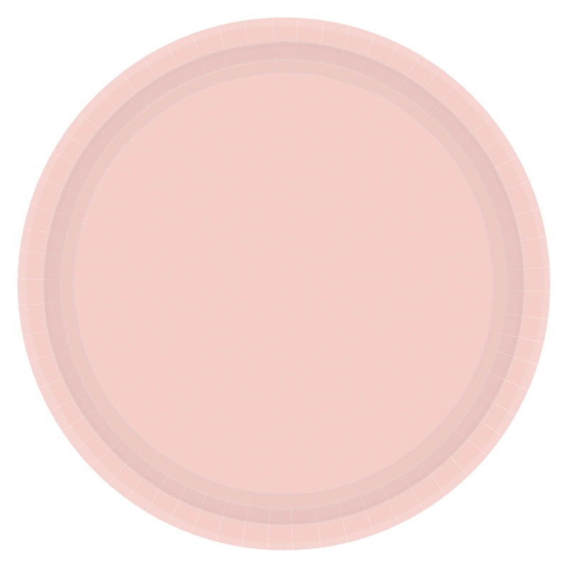 Pale Pink Value 9in Round Paper Plates 16ct