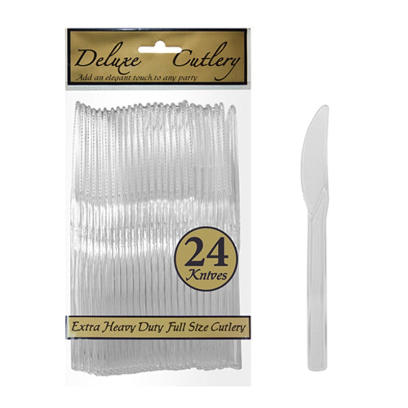 Plastic Knives Extra H.D. - Clear 24 Ct.