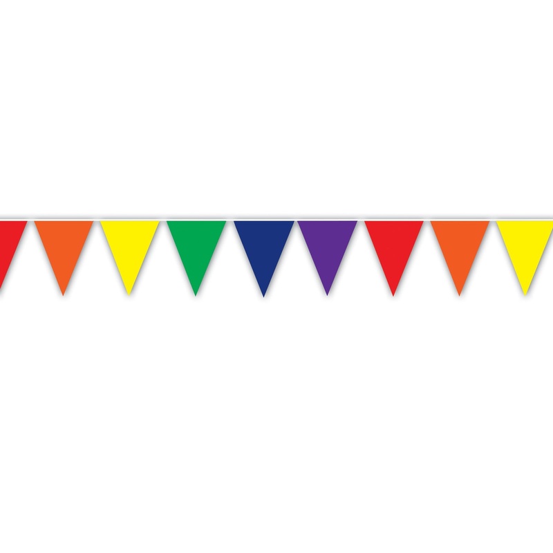 Rainbow Pennant Banner 11" x 12' | Pride