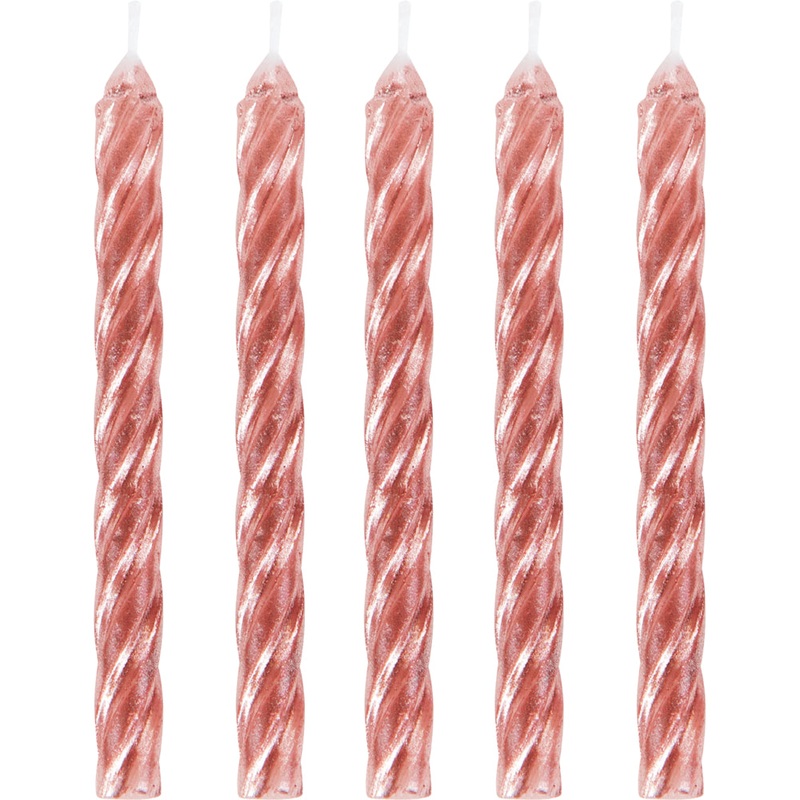 Rose Gold Spiral Candles 24ct  | Candles