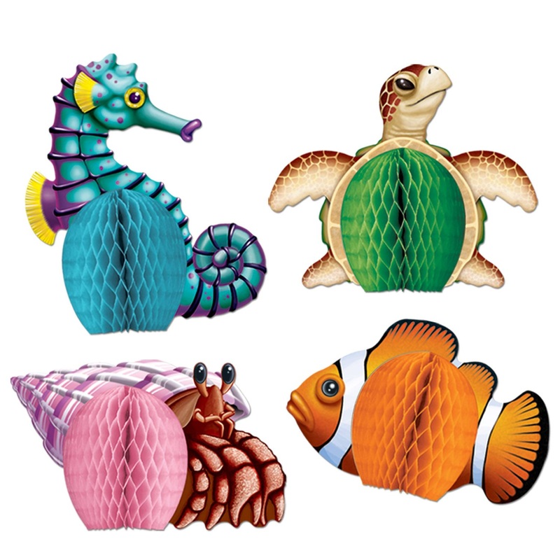 Sea Creatures  Mini Centerpieces 4pc | Luau