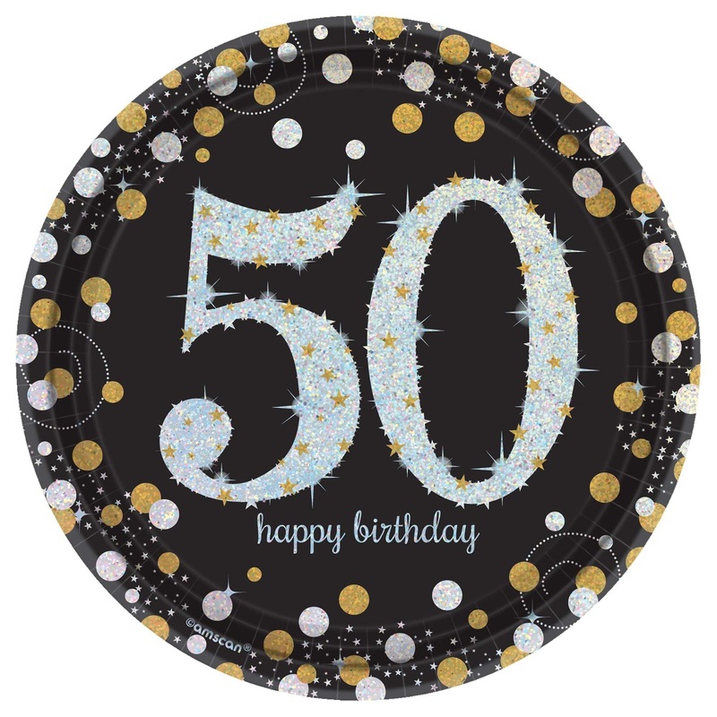 Sparkling Celebration 50 Round 9in Prismatic Plates 8ct