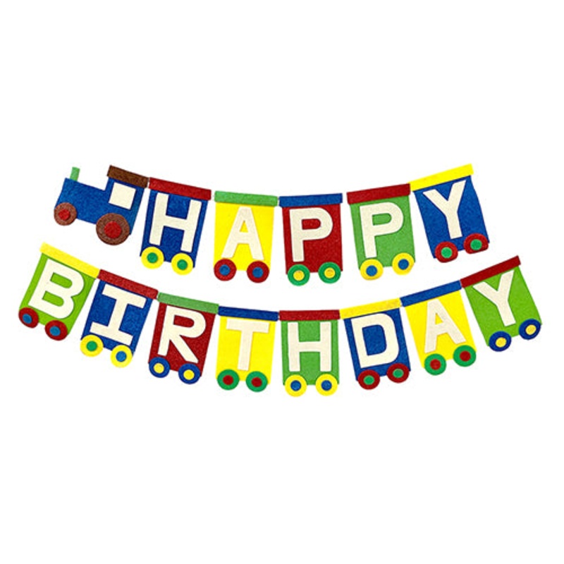 Train HAPPY BIRTHDAY Eva Wall Banner