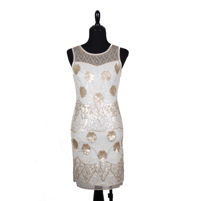 White & Gold Flapper Dress | Adult