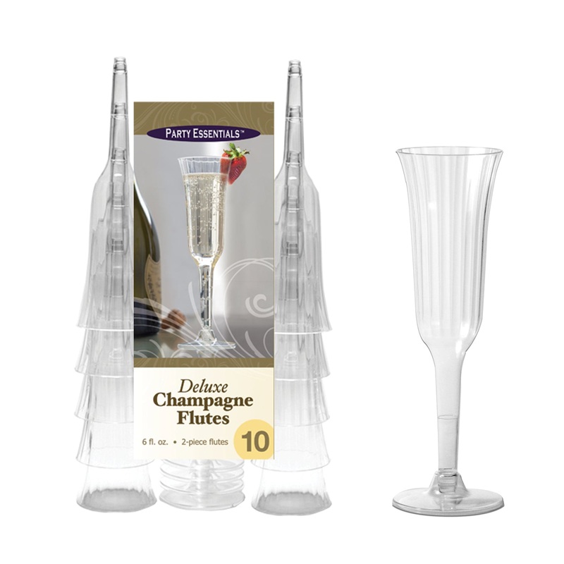 6oz. 2pc. Deluxe Champagne Flutes - Clear 10ct