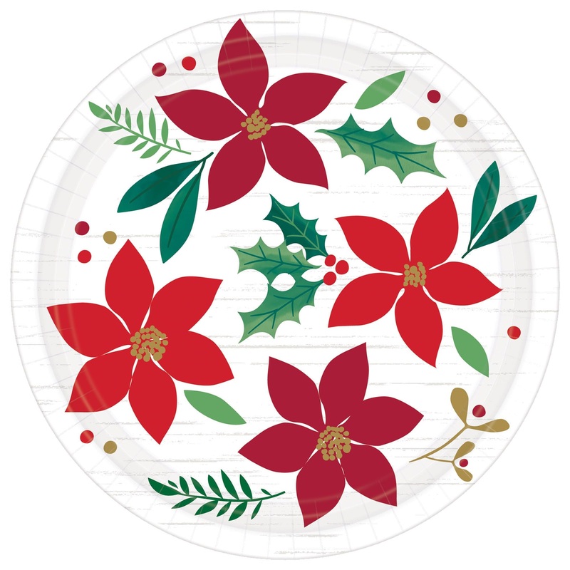 7in Christmas Wishes Round Plates 8ct | Christmas