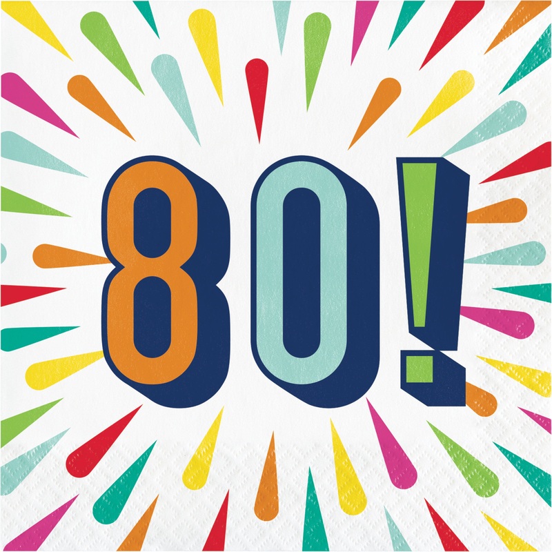 80 Birthday Burst Luncheon Napkins 16ct  | Milestone Birthday