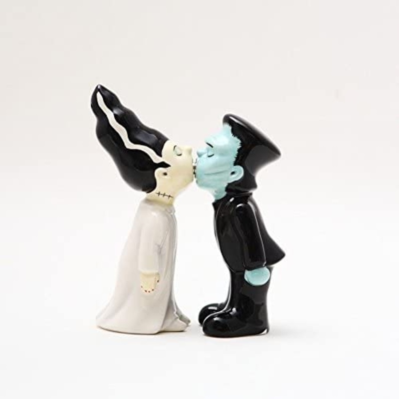 Frankenstein & Bride Kissing Magnetic Salt and Pepper Shaker