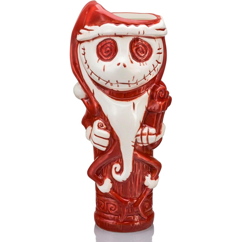 Geeki Tikis Disney The Nightmare Before Christmas Santa Jack Skellington Ceramic Mug | Party Cocktail Tumbler For Liquor and Beverages | Holds 14 Ounces