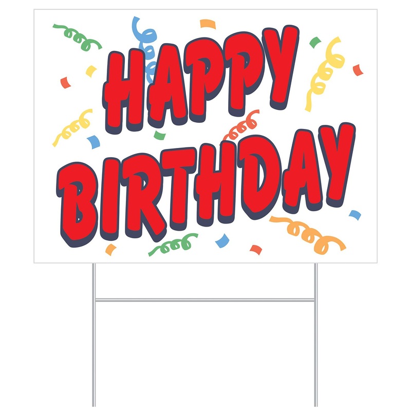 Plastic Happy Birthday Yard Sign  | Generic Birthday