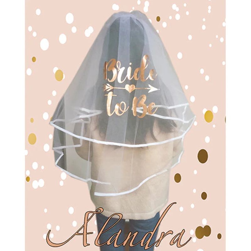 Rose Gold Bride to be Veil