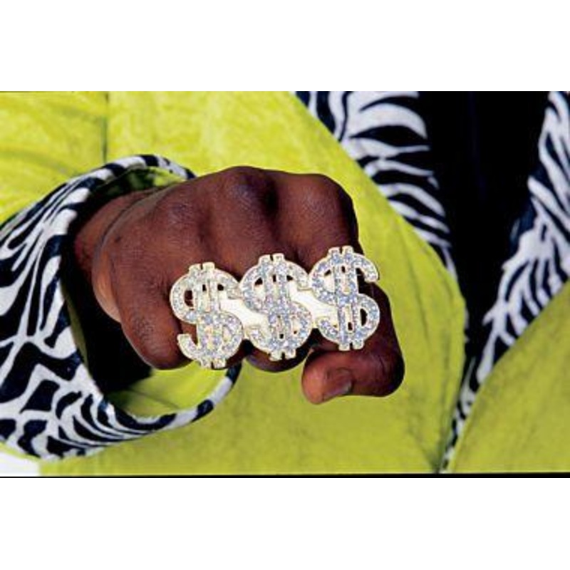 Triple Dollar Sign Ring Bling