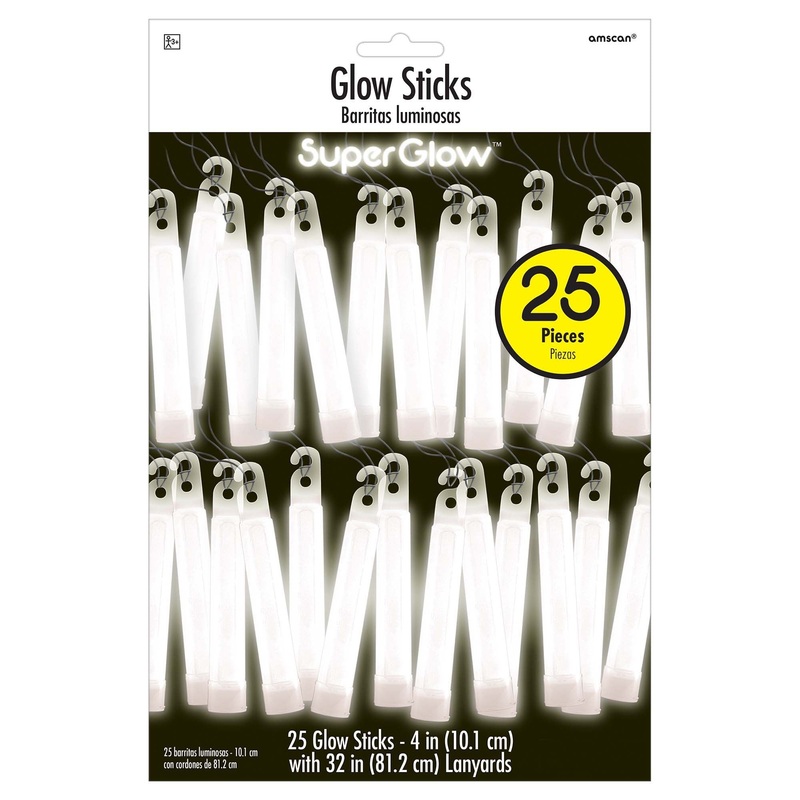 4" White Glow Stick Mega Value Pack 25ct | General Entertaining
