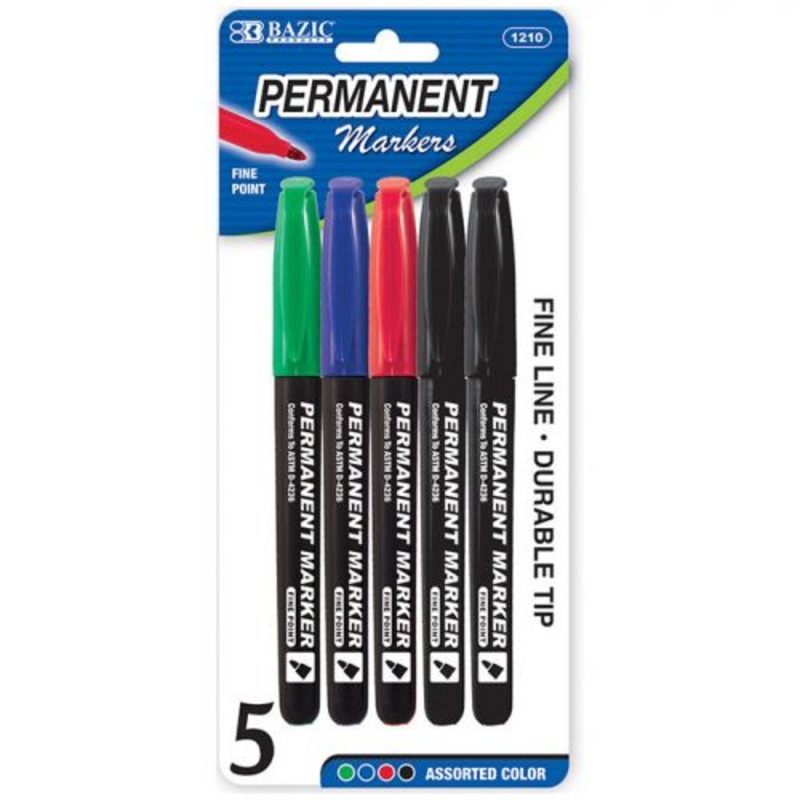 BAZIC Color Fine Tip Markers 5ct