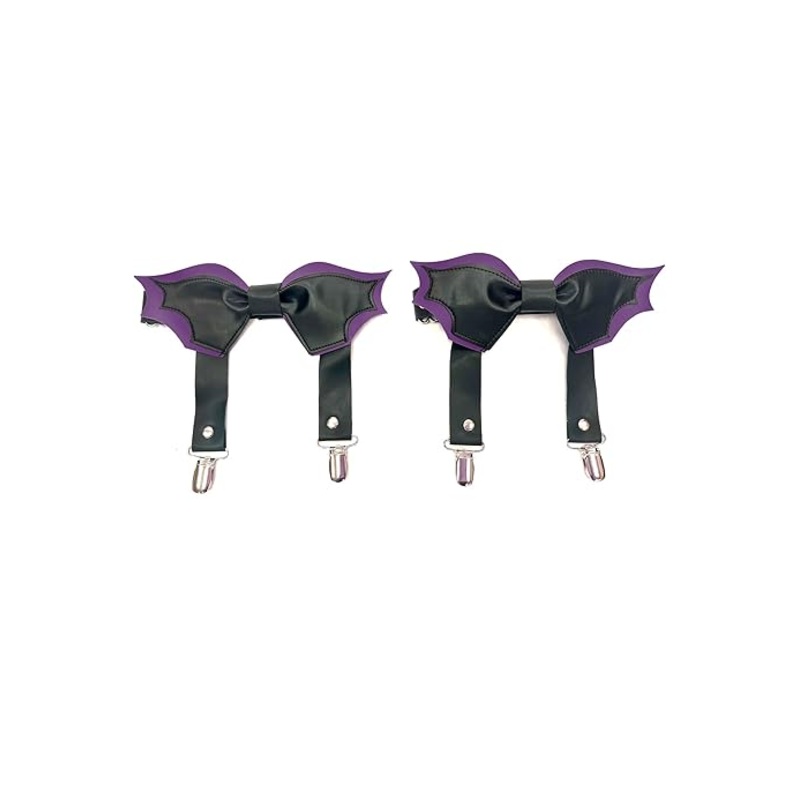 Black/Purple Bat Leg Garters