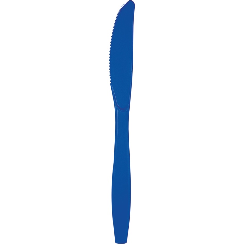 Cobalt Blue Plastic Knives 24ct | Solids