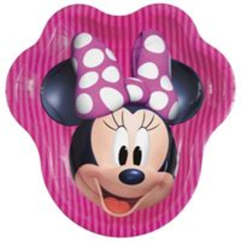Disney Minnie Mouse Shaped 9" Dinner Plates  8ct
