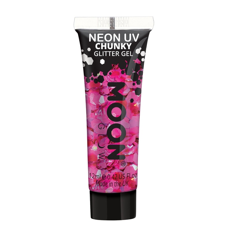 Glitter Neon UV Face & Body Chunky Gel -Moon Glow