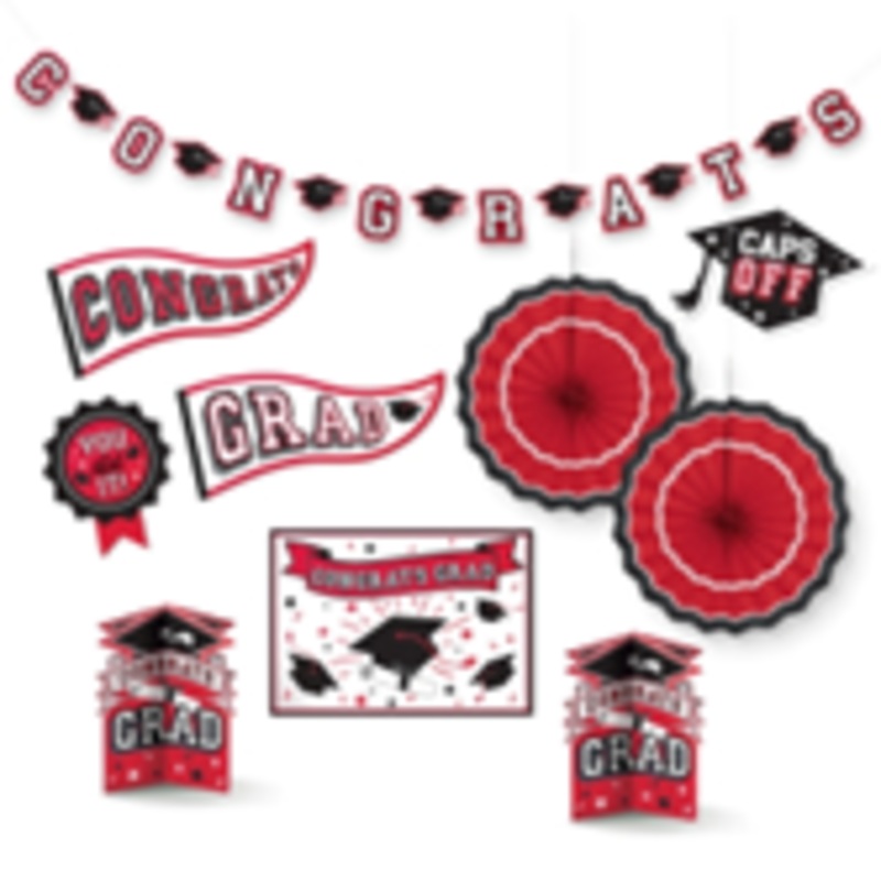 Grad Room Decorating Kit - Red | Graduation