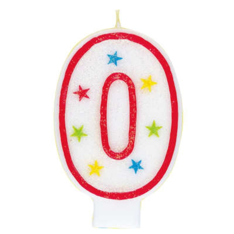 Number 0 Glitter Birthday Candle  | Candles