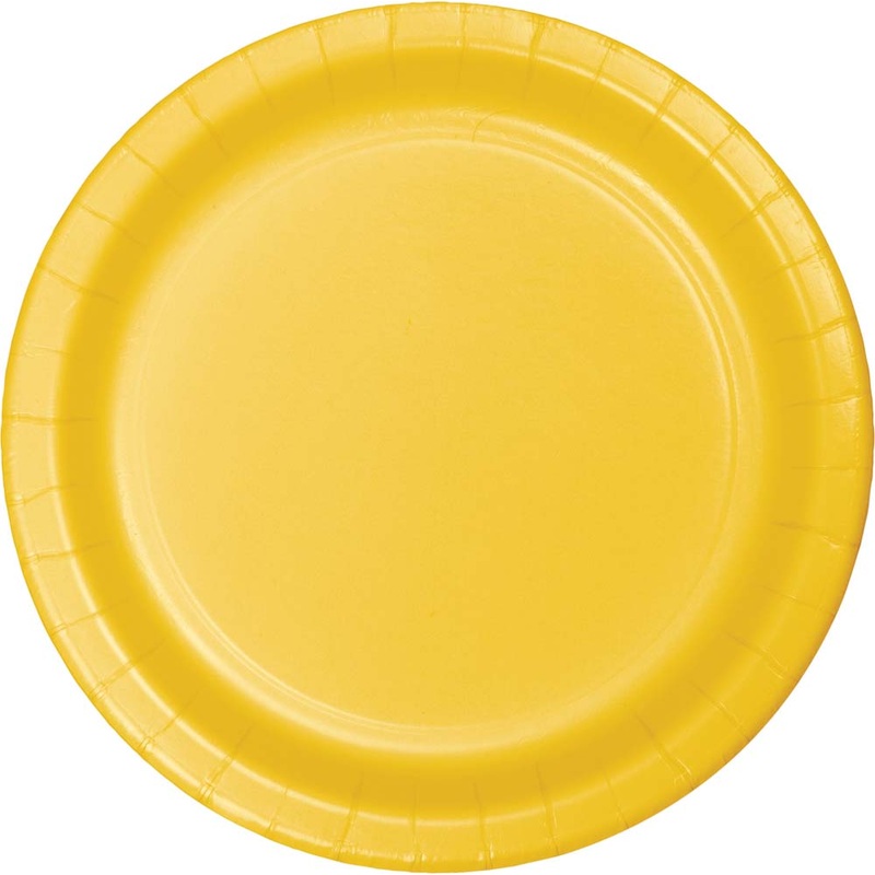 School Bus Yellow Paper 7in Plates 24ct | Solids