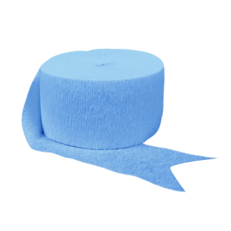 Solid Roll Crepe Streamer 81ft | Baby Blue