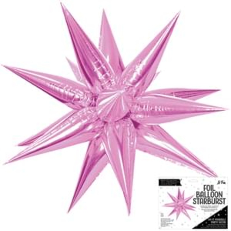 Starburst Foil Mylar Balloon | Pink