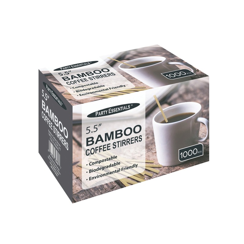 5.5 Bamboo Coffee Stirrers 1000ct.