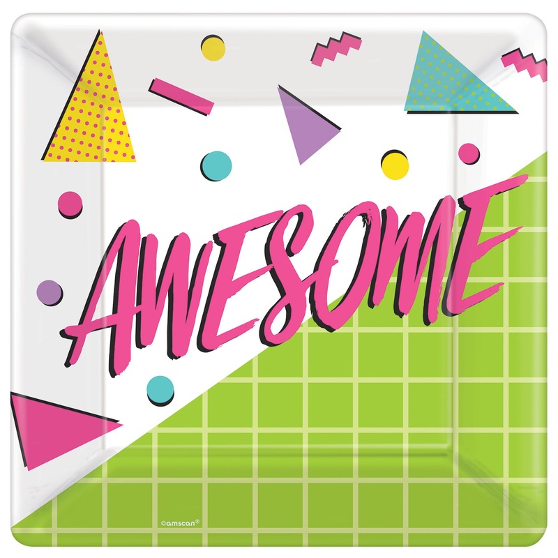 Awesome Party 10in Square Plates 8ct