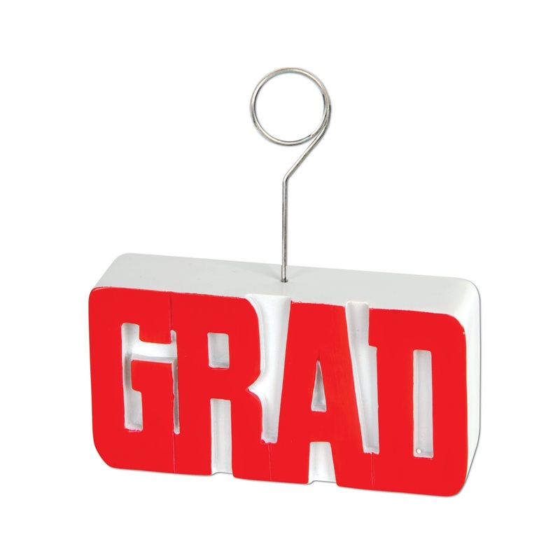 Grad Photo/Balloon Holder - Red | Graduation