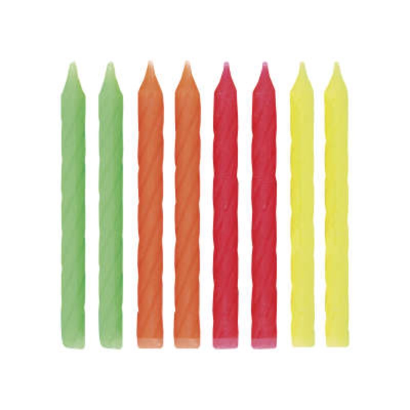 Multicolor Neon Birthday Candles 20ct  | Candles