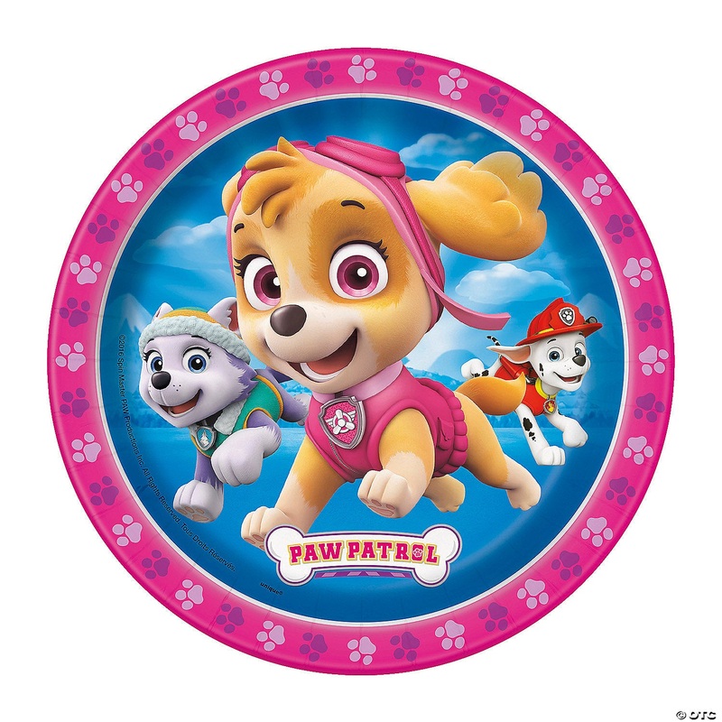 Paw Patrol Girl Round 7" Dessert Plates  8ct