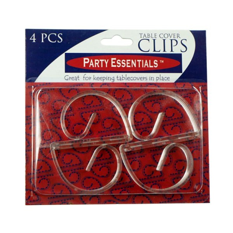 TABLE COVER CLIPS  CLEAR 4 CT.
