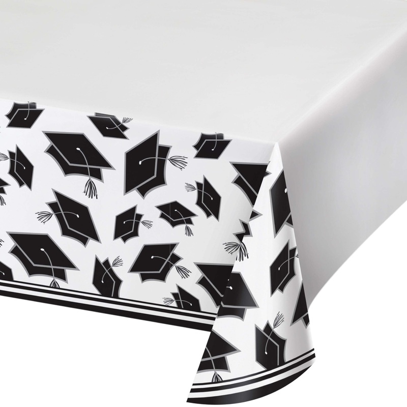 White Plastic Table Cover | Graduation
