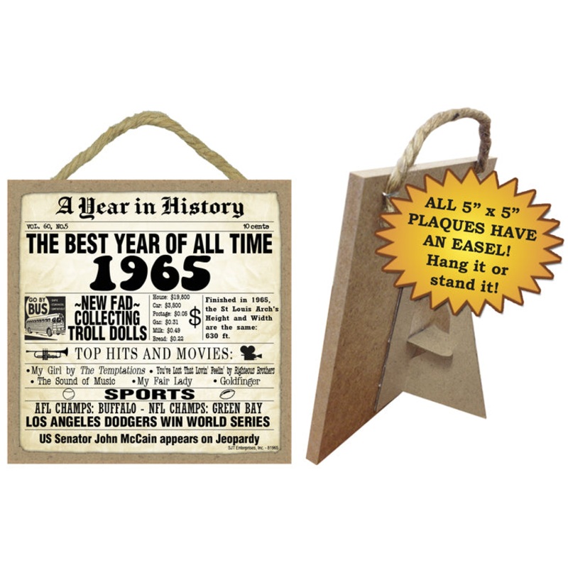 1965 A Year in History Wooden Plaque