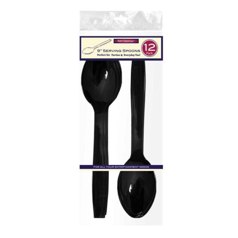 9 SERVING SPOONS  BLACK 12ct